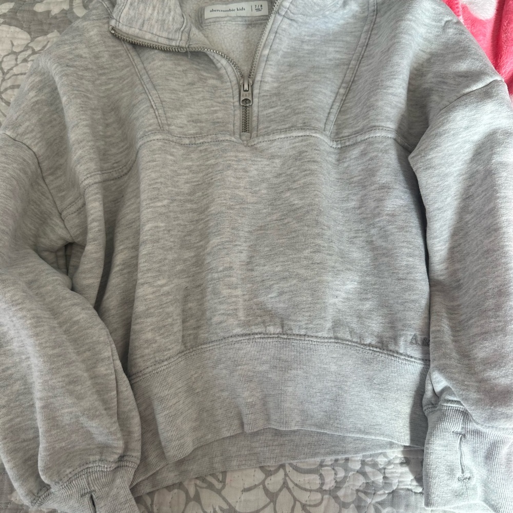 Abercrombie Kids Light Gray Zip-Up Jacket